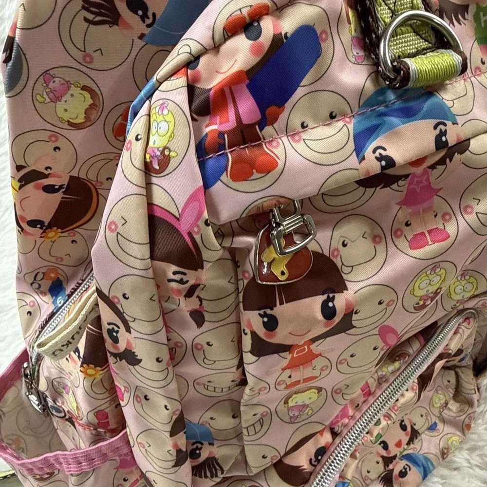 Vintage Harajuku Lovers Pink Backpack Y2K‎ Gwen Stefani Character Print Bag